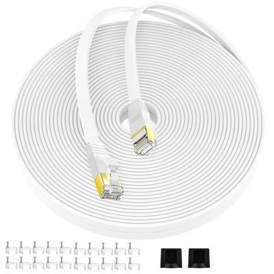High-speed Cat6 Ethernet Flat Network Cable With Shielded Rj45 Connector - Perfect For Modem, Router, Lan, Computer, And More!