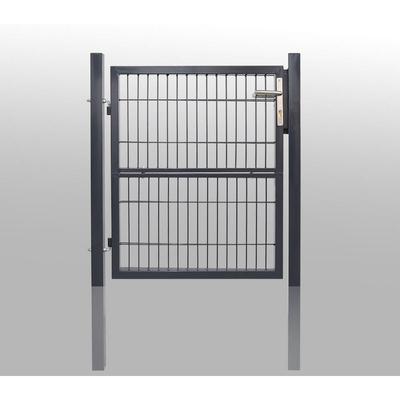 Swanew Gartentor Zauntor Hoftür Zaun Metall Maschendraht Toranlage Tor 100x100cm Grau Image