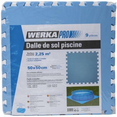 Paket mit 9 Poolbodenfliesen 50x50cm 2,25m2 Dicke 3mm 9 Stück Werka Pro Image