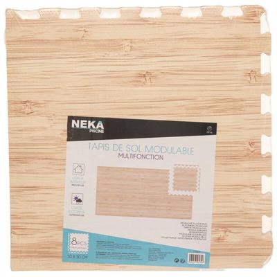 Quadratische Bodenmatte aus Holz - 8 Fliesen - 50 × 50 cm - Neka Image
