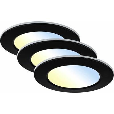 Briloner - Di-Ka led Einbauleuchte Fungo rgbw 3er Set schwarz ø 9,2 cm 4,8 w dimmbar Einbauleuchte Image