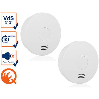 Rauchmelder 2er Set mit 10 Jahres Batterie, VdS Zertifikat, unauffällige led Image