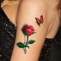 Adesivo temporaneo per tatuaggio fiore farfalla body art 3D
