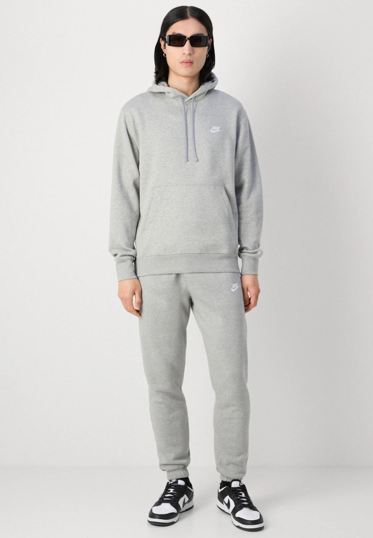 Nike Mens Sportswear Club Fleece Hooded Tracksuit in Grey - Size Large | Nike Sale | Discount Designer Brands