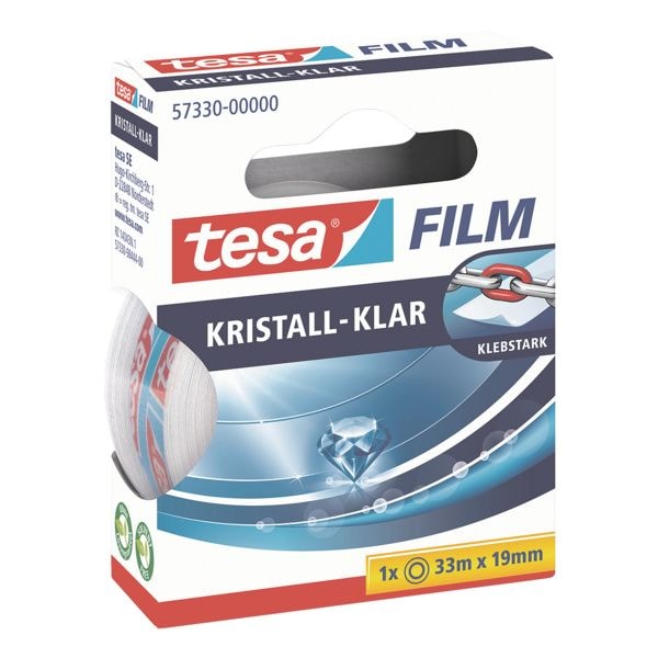 tesa Klebeband »kristall-klar« transparent 57330, 19 mm/33 m (B/L) transparent, 1.9 cm