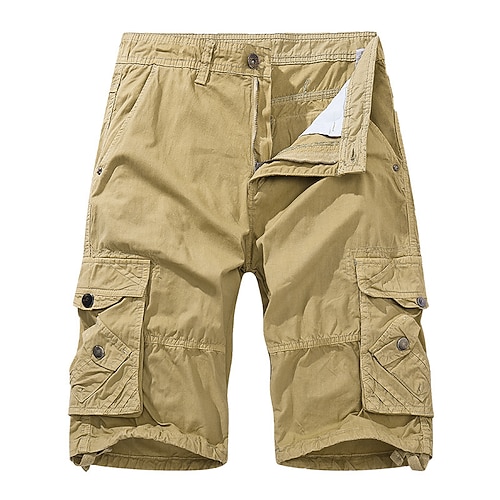 Herren Taktische Shorts Cargo Shorts Kurze Hosen Shorts Kurze Hosen Knopf Multi Pocket Glatt tragbar Kurz Outdoor Täglich Ausgehen Modisch Klassisch Schwarz Armeegrün Image