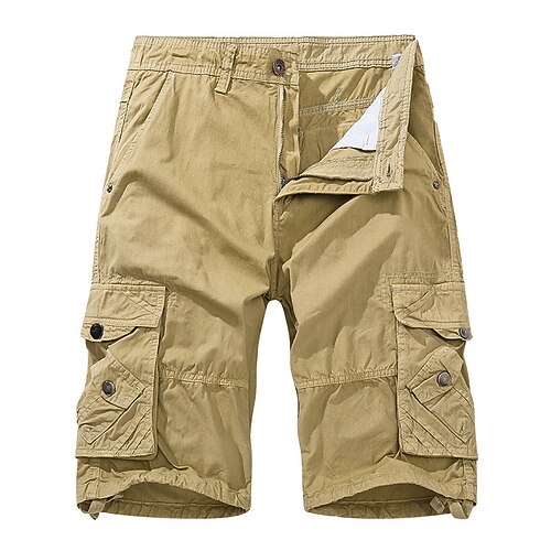 Herren Taktische Shorts Cargo Shorts Kurze Hosen Shorts Kurze Hosen Knopf Multi Pocket Glatt tragbar Kurz Outdoor Täglich Ausgehen Modisch Klassisch Schwarz Armeegrün Image