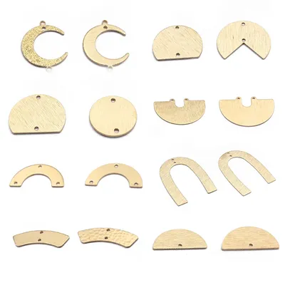 10-20Pcs Brass Moon Round Connector U-shaped Arch Half Round Links for DIY Earrings Bracelet