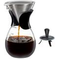 Kaffeebereiter GEFU "BUTIO" Kaffeemaschinen Gr. 0,8 l, 6 Tasse(n), farblos (transparent) Kaffeefilter und Handfilter Edelstahlfilter, hitzebeständiges Glas, 800 ml, kompaktes Design