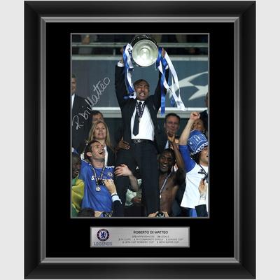 Chelsea Roberto Di Matteo 2000 UEFA CLW – signierter gerahmter Druck Image