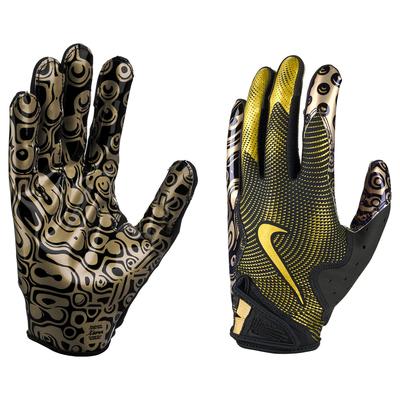 Nike Vapor Jet 8.0 Metallic Adult Football Gloves Black/Metallic Gold