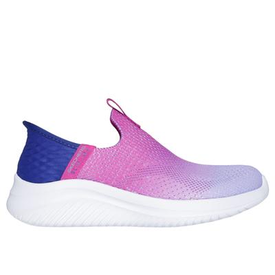 Skechers Girl's Slip-ins: Ultra Flex 3.0 - Color Boost Sneaker | Size 5.0 | Navy/Purple | Textile | Machine Washable