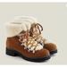 J. Crew Shoes | $198 Jcrew J. Crew J.Crew Nordic Boots Size 9m Brown Leather Lace Up Sherpa Fur | Color: Brown | Size: 9