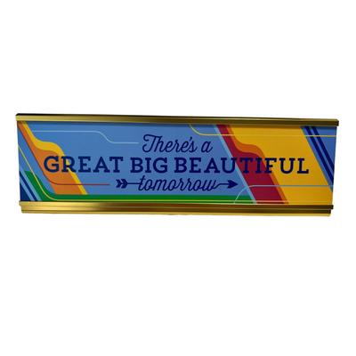 Disney Office | Disney There's A Great Big Beautiful Tomorrow Desk Plate | Color: Blue | Size: Os