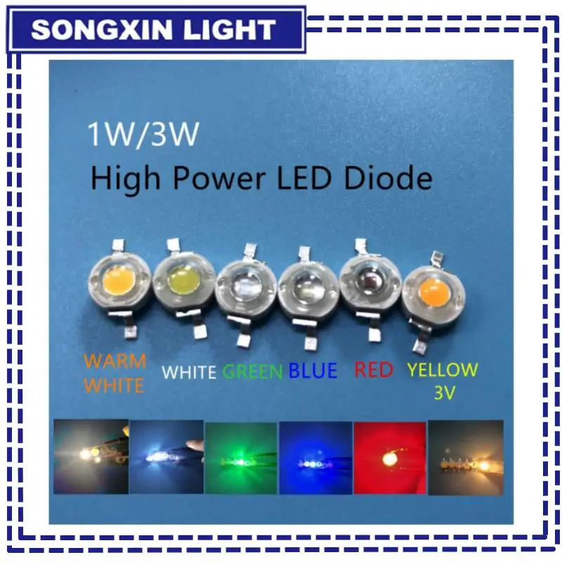 10 stücke 1 W High Power LED Chip Lampe 110-120LM Perle Linie Emitter Diode Weiß Rot Grün blau Gelb DIY Led Licht Dekoration Image