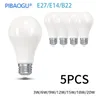 5 Stück LED-Lampe 110V Multi watt Auswahl b22 e27 e14 Haushalt super helle Glühbirne 3w 6w 9w 12w