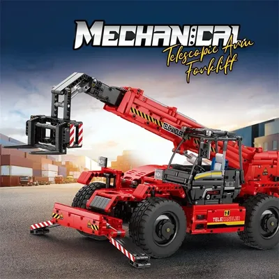 2260PCS Teleskop Gabelstapler Bausteine Stadt Engineering Fahrzeug Fernbedienung Auto Modell Ziegel Image