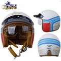 Sommer Motorrad Helm Retro Helm 3/4 Open Face Helme Vintage Reiten Moto Helm halbes Gesicht