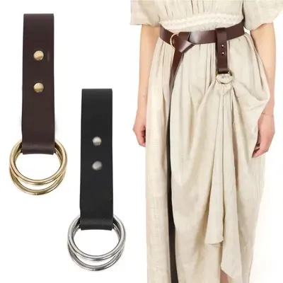1PCS Halloween Kostüm Zubehör Set Medieval Renaissance Ritter Gürtel Viking Vintage Sac Cosplay Requisiten Leder Taille Gürtel Set Image