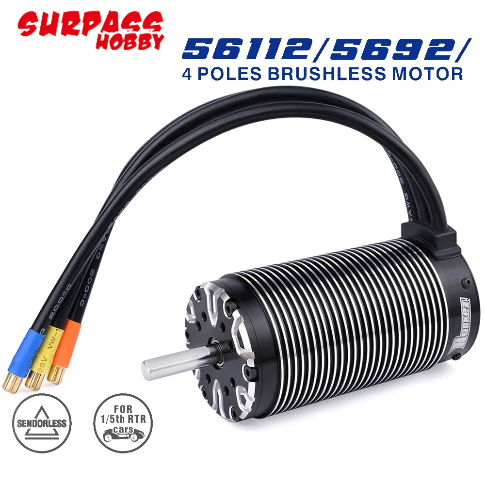 Surpass Hobby Rocket 5692 56112 4-poliger bürstenloser Motor mit 8,0 mm Welle für 1/5 Rc Car Monster Truck Off Road On Road Buggy