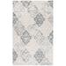 White 60 x 36 x 0.375 in Indoor Area Rug - Safavieh Ebony Floral Hand Tufted Wool Area Rug in Ivory/Gray Wool | 60 H x 36 W x 0.375 D in | Wayfair