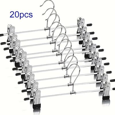 TEMU 20pcs 2-clips Leggings Drying Hangers, Clothes Storage Hanger For Pants, Bras, Scarves, Underwear, Clothes Organizer For Closet, Wardrobe, Bedroom, Balcony, Dorm