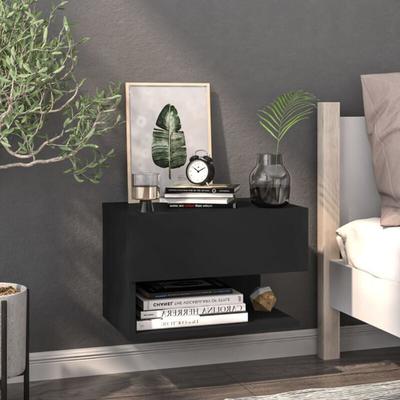 Beistelltisch,Wand-Nachttisch,Nachtschrank Schwarz -50446 Image
