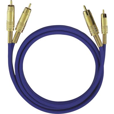 Cinch Audio Anschlusskabel [2x Cinch-Stecker - 2x Cinch-Stecker] 1.00 m Blau vergoldete Steckkontakt