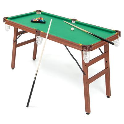 Costway Folding Portable Billiards Table Game Set with Adjustable Foot Levelers