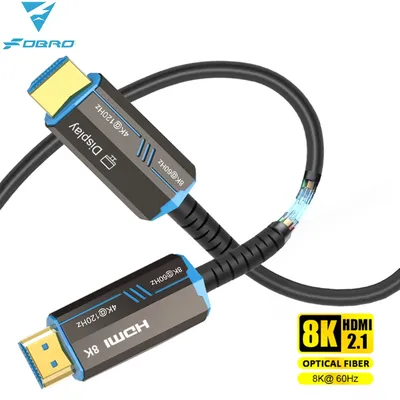 FDBRO 8K HDMI 2.1 Cable Fiber Optic Hdmi Cable 120Hz 48Gbps HDR HDCP for HD TV Box Projector Ps3/4