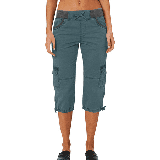 YDKZYMD Womens Capri Cargo Pants Casual High Waisted Athletic Baggy Pants Hiking Summer Lightweight Golf Joggers Pants Outdoor Drawstring Cropped Pants with Pockets Blue M
