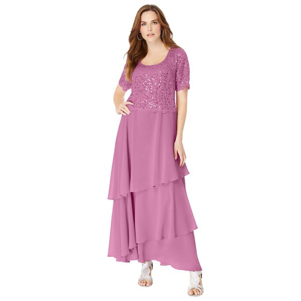 plus-size-womens-chiffon-tiered-maxi-dress-by-roamans-in-mauve-orchid--size-32-w-/