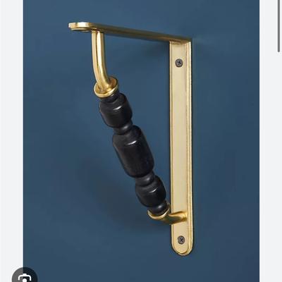 Anthropologie Other | Anthropologie Lennon Shelf Bracket Set Of 2 Never Used | Color: Black/Gold | Size: Os