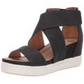 Dr. Scholl's Shoes Women's Sheena Platform Wedge Sandal, Black Smooth, 7 UK