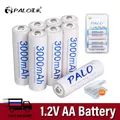 2-16 pz 3000mAh AA batteria ricaricabile 1.2V AA NiMH ni-mh 2A batterie ricaricabili Bateria precaricate