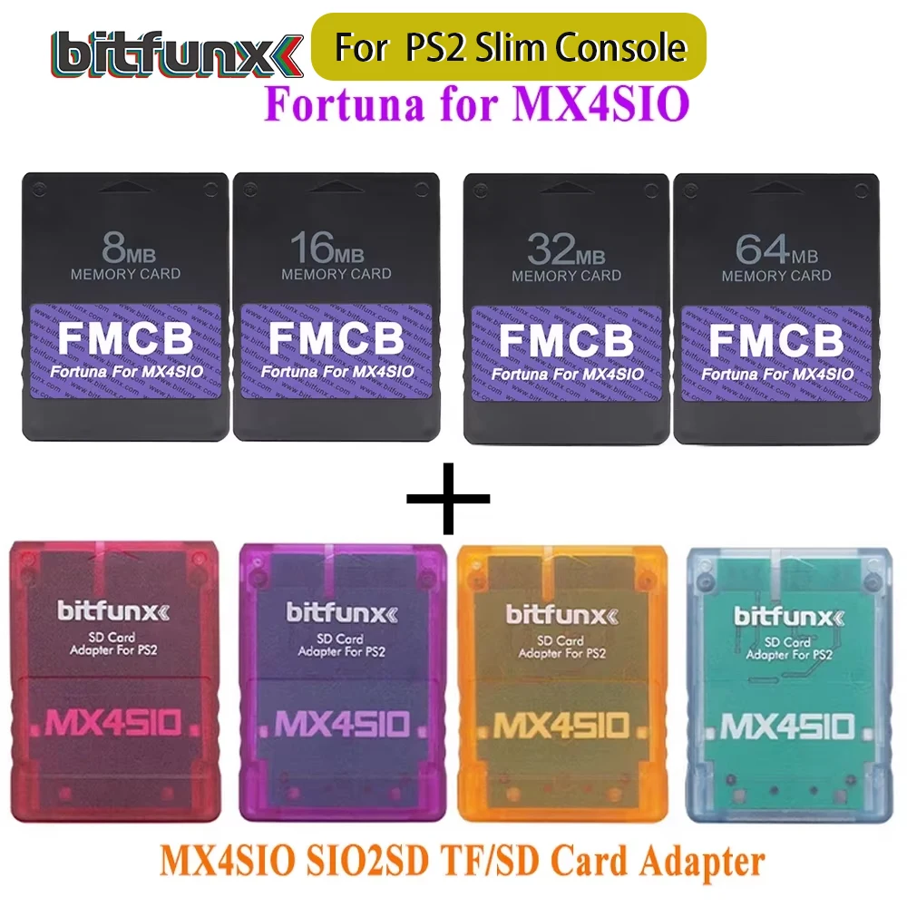 BitFunx Fortuna FMCB PS2 Karte OPL 1,2,0 Für MX4SIO SIO2SD TF/SD Karte Adapter Für Playstation2 Slim Spielkonsolen