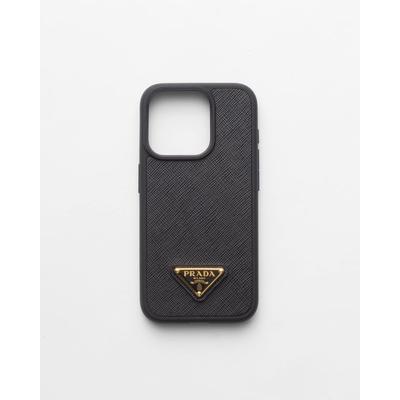 Saffiano Leather Cover For Iphone 15 Pro - Black - Prada Cases