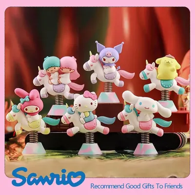 Anime Figures Sanrio Kawaii Kuromi Cinnamoroll Pompompurin Hello Kitty Mymelody Action Figure Dolls