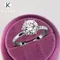 Moissanite Solitaire Engagement Ring 925 Sterling Silver with 18K Gold 3CT 6-Claw Round Diamond Ring