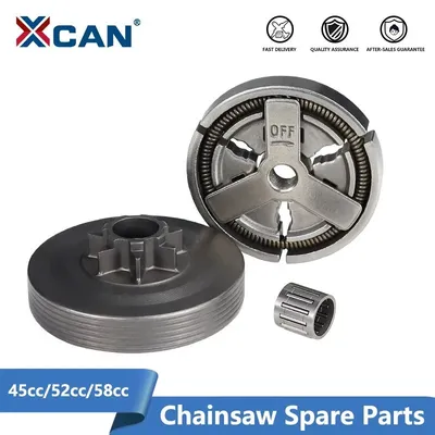 XCAN Clutch Drum+Clutch Cover+Needle Bearing For 4500 5200 5800 45cc 52cc 58cc Chainsaw Replacement