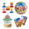 MINISO clown Assembly Birthday Party Decoration Baby Shower Flag Latex Foil Balloon Paper Cup Plate Water Bottle Sticker