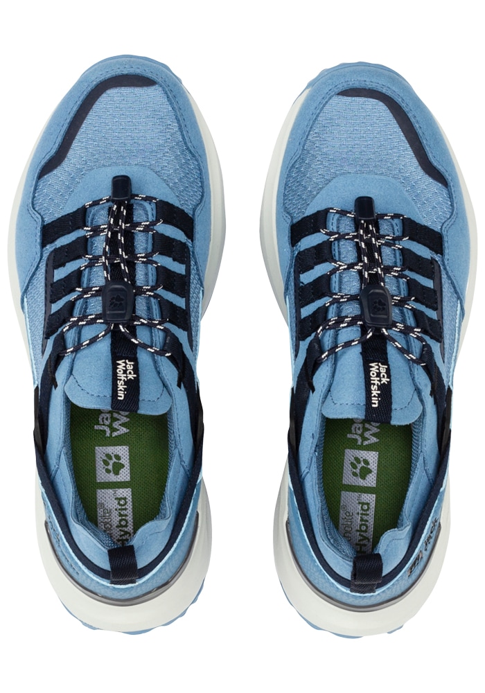 Sneaker JACK WOLFSKIN "DROMOVENTURE ATHLETIC LOW W", Damen, Gr. UK3-EU355, Normalschaft, blau (elemental, blau), Main Material 100% Polyurethane Second Material 100% Polyamide Lining 100% Polyamide Sole 100% Rubber/ EVA, Schuhe Sneaker