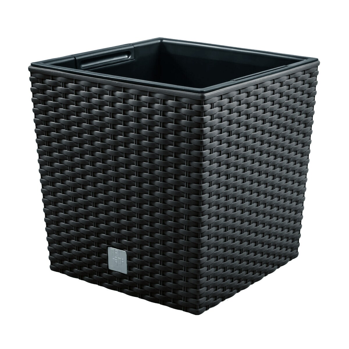 Prosperplast - Pflanztopf Rato 15,8 Liter mit Pflanzbecher in Anthrazit, 26,2 x 26,2 x 26,6 cm Image