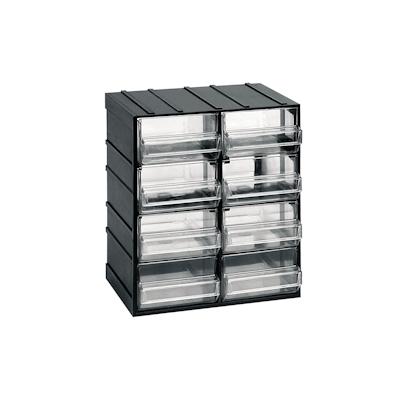 Art Plast Modularer Aufbewahrungseinheit aus Kunststoff L 192 x B 148 x H 230 mm mit 8 transparenten Schubladen Image