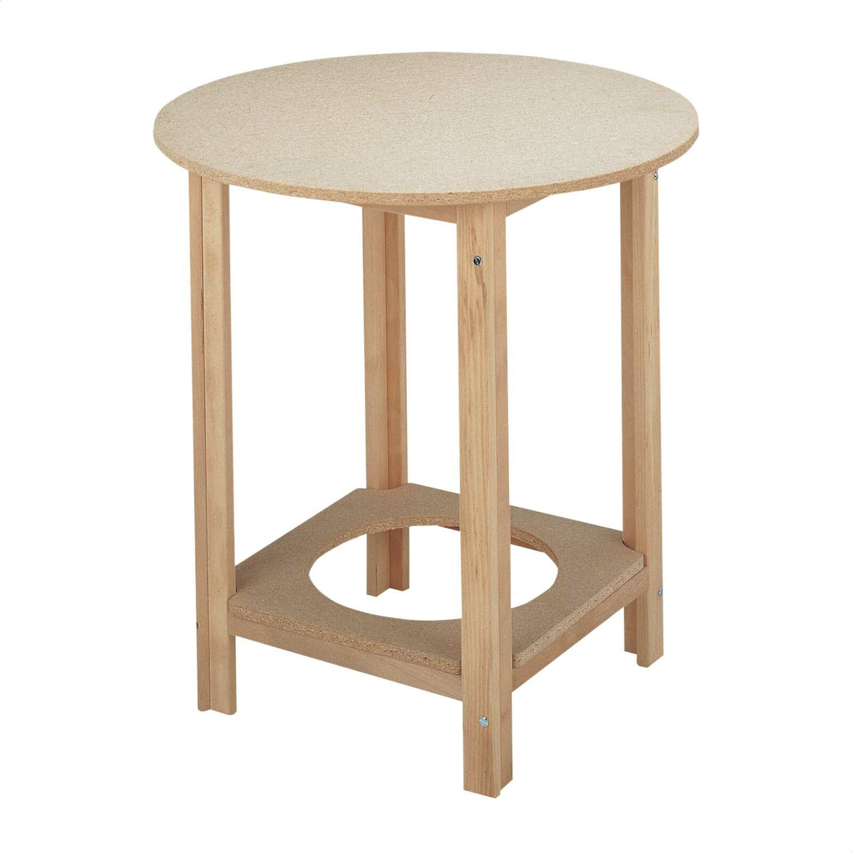 Aranaz MUEBLEAR - Rundes Camillatablett mit Buchenholzgestell 90 x 90 x 75 cm Image