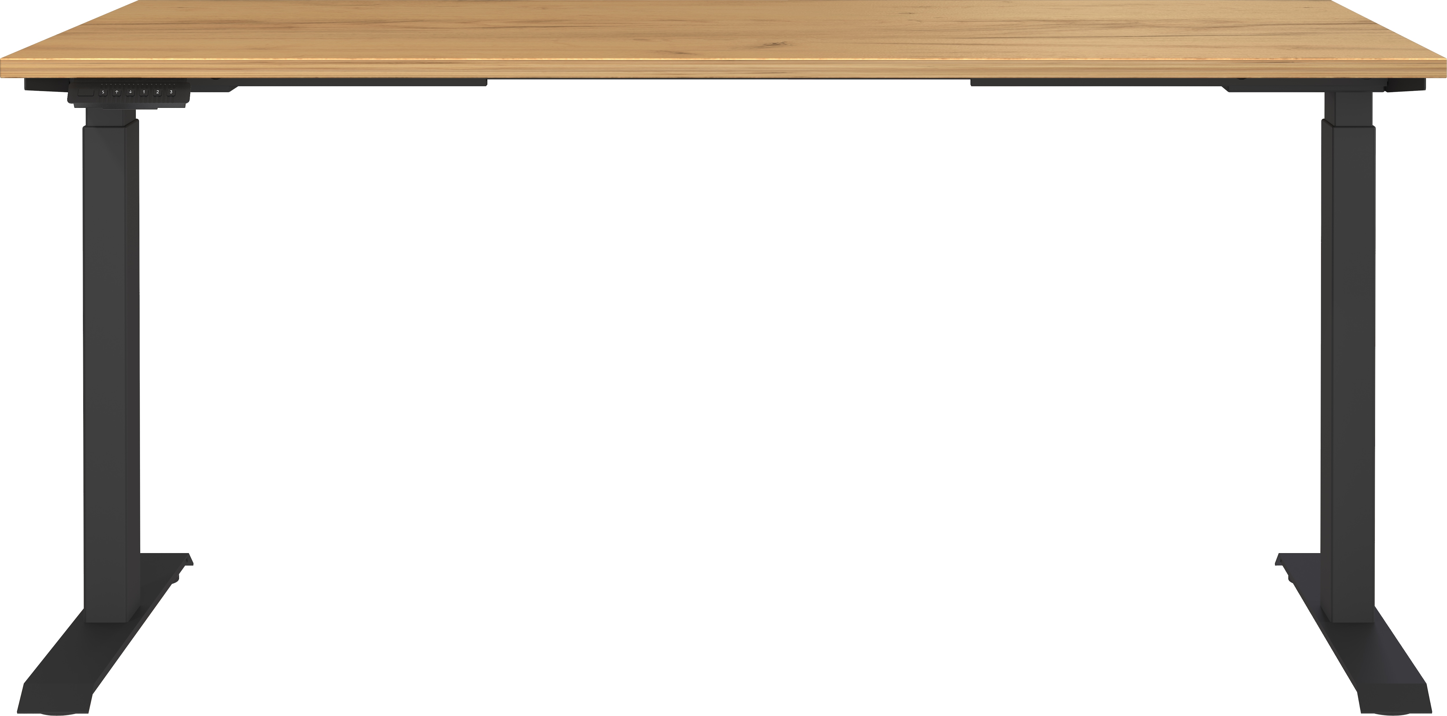 Schreibtisch GERMANIA "Jet, elektrisch höhenverstellbar", braun (navarra, eiche, nachbildung, schwarz, schwarz, navarra, eiche, nachbildung), B:160cm H:72cm T:80cm, Tische, Schreibtisch, moderne Farbvariationen, Breite 120/140/160/180 cm, Made in...