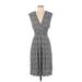 Plenty By Tracy Reese Casual Dress - Fit & Flare V-Neck Sleeveless: Gray Acid Wash Print Dresses - Women's Size Small
