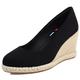 Women Wedge Heel Espadrilles Round Toe High Heel Shoes Slip On with Platform Comfort Daily Shoes A26049OL Black Size 4.5 UK/38