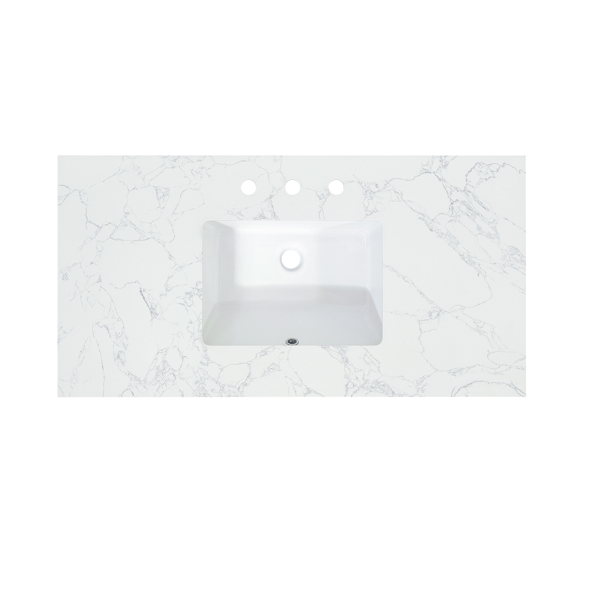 Altair Ceres Engineered Stone Vanity Top in Grain White Without Cabinet