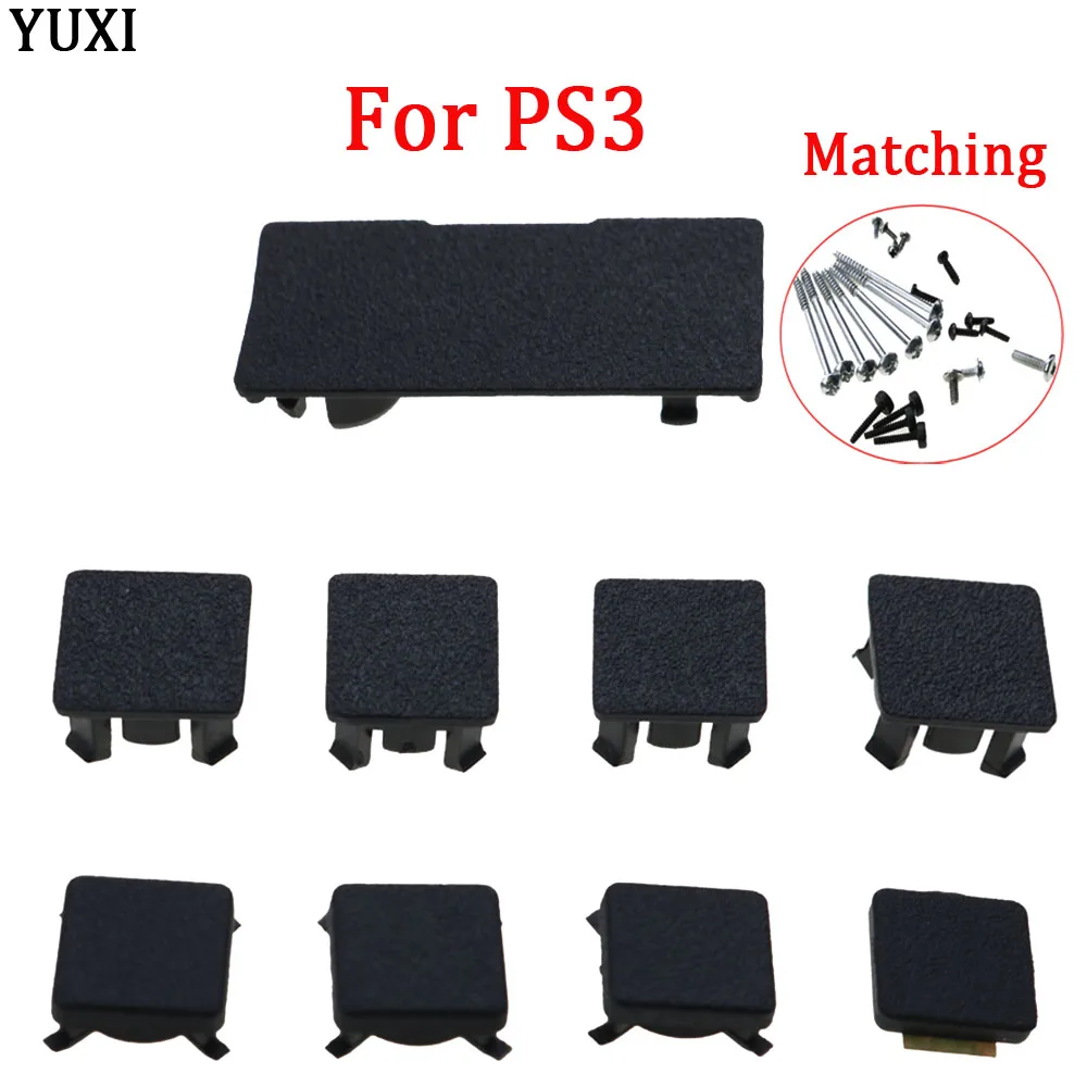 Voll schrauben für ps3 slim Konsolen schrauben Schraube Gummi füße Kunststoff abdeckung Stellschrauben Kit für Playstation 3 Image